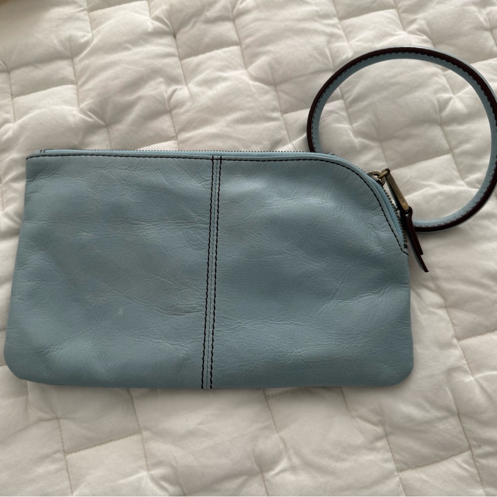 Elegant Blue Leather Clutch